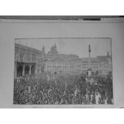 1891 PRAGUE DEFILE SOKOLS HÔTEL VILLE EVENEMENT