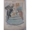 1906 SOURIRE MODE CRINOLINE COUPLE AGE CHANTANT SOUVENIRS DESSIN HUARD