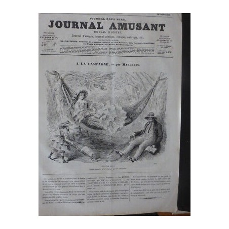 1857 JOURNAL AMUSANT FARNIENTE LA CAMPAGNE LECTURE ENDORMISSEMENT PAR MARCELIN