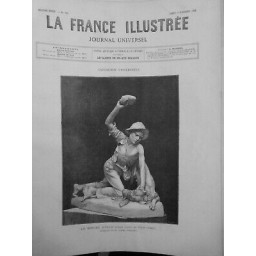 1889 BERGER JUPILE LUTTANT CHIEN ENRAGE SCULPTURE M FOSSE