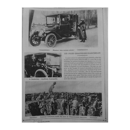 1917 FEMMES 14/18 AMSTERDAM CHAUFFEUSES TAXI