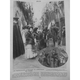 1915 FEMMES 14/18 NAPOLITAINES ATTENDANT COMMUNIQUE GUERRE
