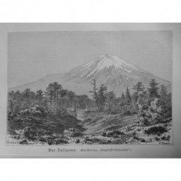 1880 GRAVURE JAPON MONT FUJI