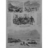 1866 MI COTES NORMANDIE PECHE CREVETTES MOULES CHASSE OISEAUX CROQUIS M.MOULIN