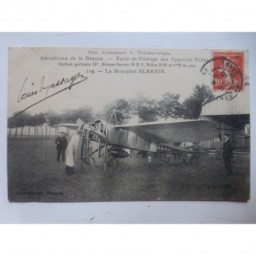 1900 CARTE POSTALE AVION MONOPLAN BLERIOT AERODROME BEAUCE ECOLE PILOTAGE