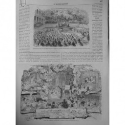 1864 MI GRAND BAL ENFANTS THEATRE TOMBOLA DISTRIBUTION PRIX ELEVES