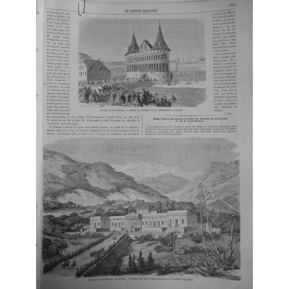 1864 MI MUSEE SAN MARTINO ILE ELBE OBJETS FAMILLE IMPERIALE