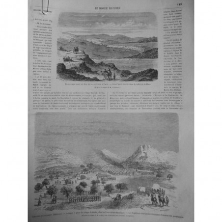 1864 MI ORAN GARDE VALEE MINA COLONIE FRANCAISE SENEGAL PRISE VILLAGE DIAKE