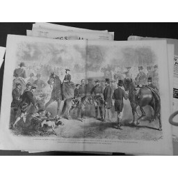 1861 CHASSE COURRE IMPERIAL FORET COMPIEGNE FONTAINEBLEAU 2 JOURNAUX