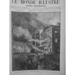 1881 MI INCENDIE THEATRE NICE FACADE MOMENT SINISTRE DESSIN M.SCOTT