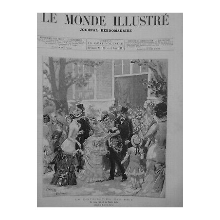 1881 MI DISTRIBUTION PRIX JEUNE LAUREAT SAINTE BARBE DESSIN ADRIEN MARIE