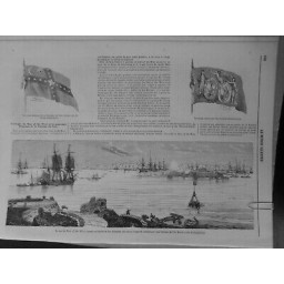 1861 MARINE USA GUERRE CIVILE HAMPTON FORT SUMPTER CANONS ILE MORRIS 2 JOURNAUX