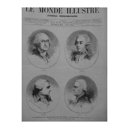 1881 MI CENTENAIRE INDEPENDANCE ETATS UNIS HOMMES 1781 DESSIN M.BOCOURT