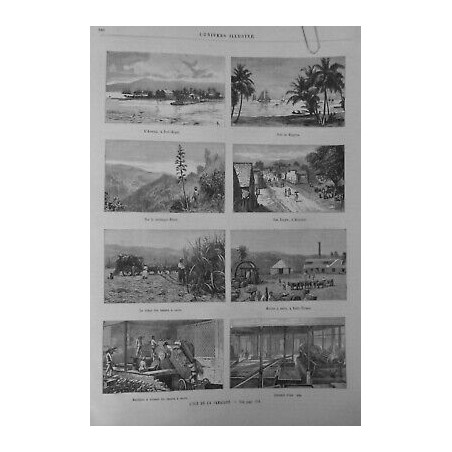 1884 ÎLE JAMAÏQUE ARSENAL PORT ROYAL CANNE SUCRE MOULIN SINE KINGSTON