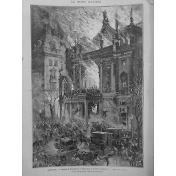 1881 MI AUTRICHE INCENDIE BING THEATRE VIENNE DESSIN M.HAENEN