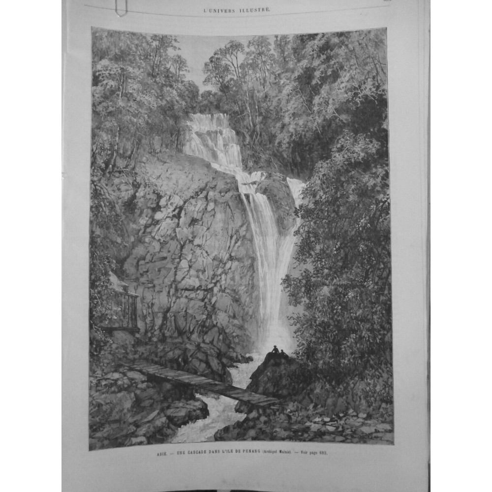 1885 ASIE ILE PENANG CASCADE VEGETATION