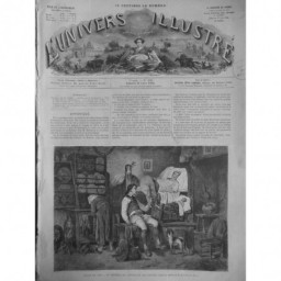 1864 UI NOUVEAU NE INTERIEUR BAS BRETON TABLEAU EUGENE LE ROUX