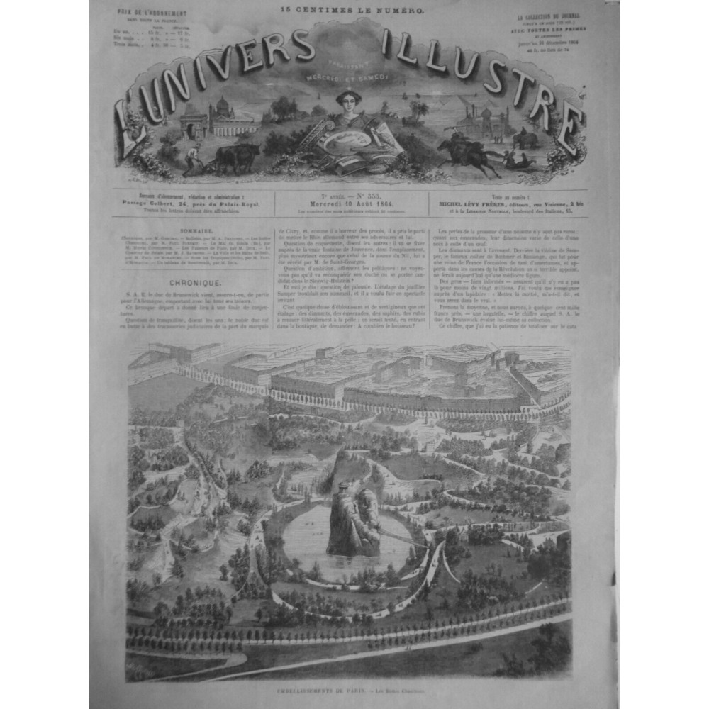 1864 UI EMBELLISSEMENT PARIS BUTTES CHAUMONT