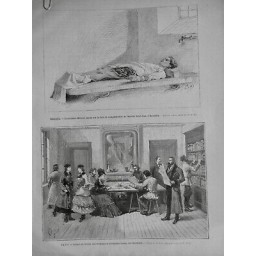 1883 MI MEDECINE BRUXELLES AMPHITHEATRE HOPITAL CADAVRE ANARCHISTE METAYER