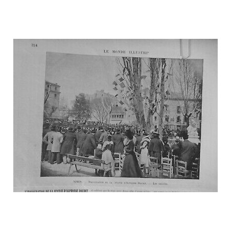 1900 NIMES STATUE ALPHONSE DAUDET INAUGURATION DISCOURS