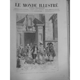 1889 RAMEAUX DIMANCHE SORTIE EGLISE VENTE PANIER BENEDICTION