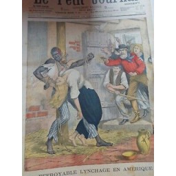 1902 HOMMES NOIRS AMERIQUE ESCLAVAGE EFFROYBLE LYNCHAGE