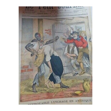 1902 HOMMES NOIRS AMERIQUE ESCLAVAGE EFFROYBLE LYNCHAGE