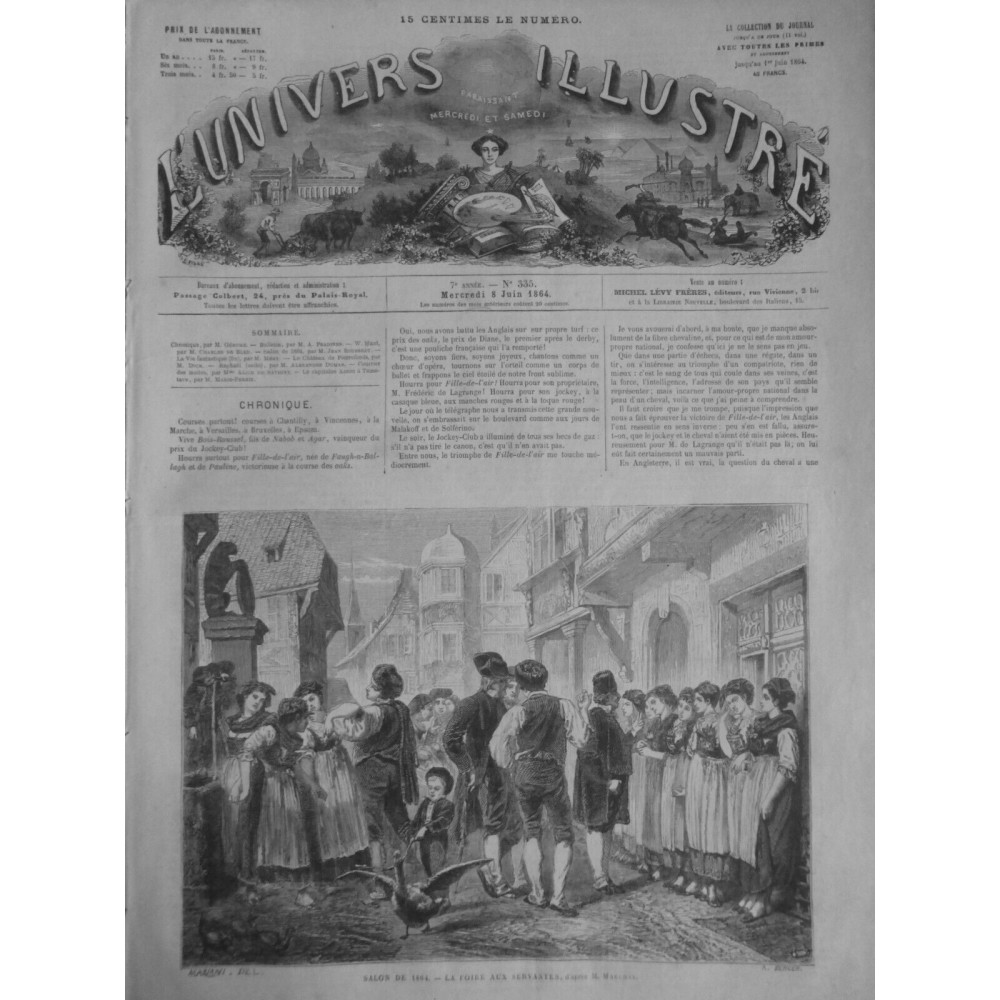 1864 UI FOIRE SERVANTESDESSIN M. MARCHAL