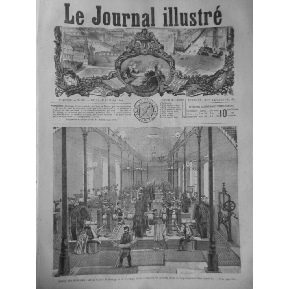 1869 JI HOTEL MONNAIES ATELIER LAMINAGE DECOUPE FABRICATION NOUVELLES PIECES