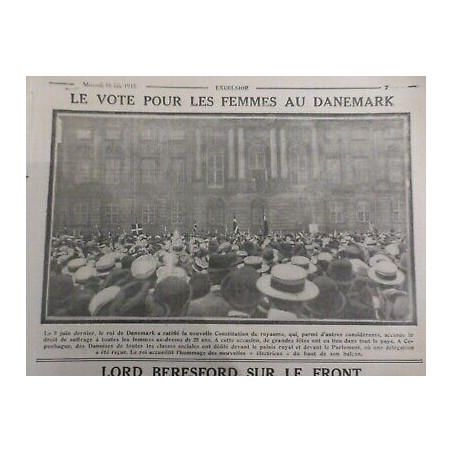 1915 FEMMES VOTE DANEMARK DEFILE PALAIS ROYAL PARLEMENT