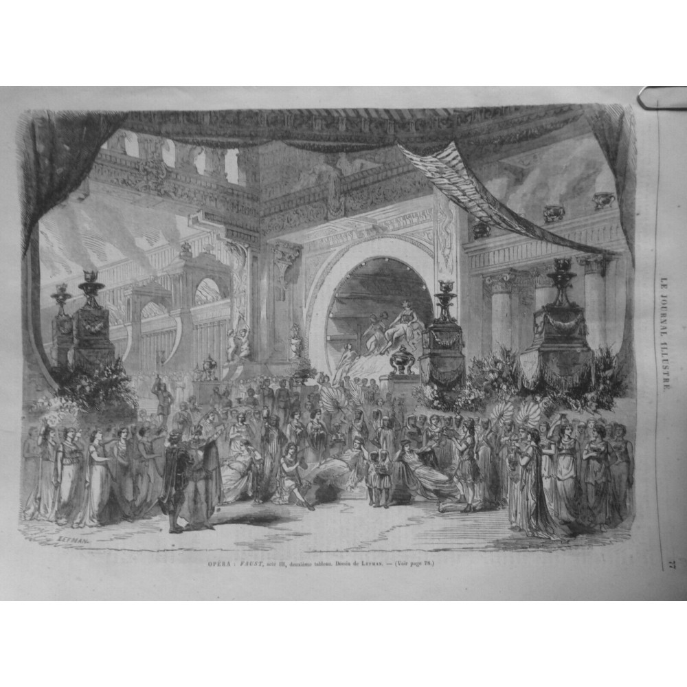 1869 JI OPERA FAUST ACTE III DESSIN LEFMAN