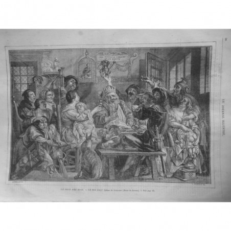 1869 JI ROI BOIT TABLEAU JORDAENS