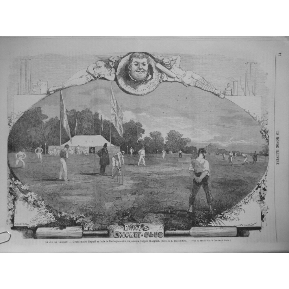 1864 MI JEU CRICKET GRAND MATCH BOIS BOULOGNE