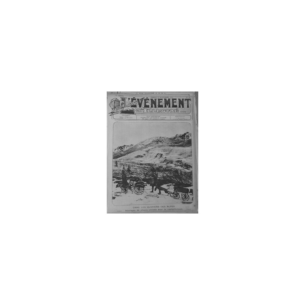 1914/1918 CHIEN SANITAIRE ALPES GLACIERS ATTELAGE RAVITAILLEMENT