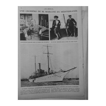 1920 PERSONNALITES MARCONI CELEBRE INVENTEUR ITALIEN CROISIERE ETUDE TELEPHONIE