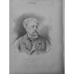 1882 PERSONNALITES JULES NORIAC AUTEUR DRAMATIQUE JOURNALISTE DESSIN DESMOULIN