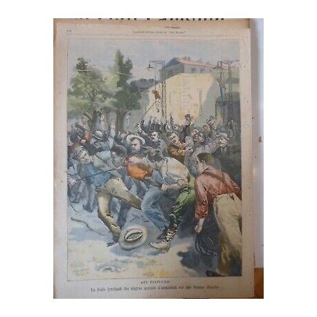 1901 ETATS UNIS LYNCHAGE FOULE NOIRS ACCUSES ASSASSINAT FEMME BLANCHE