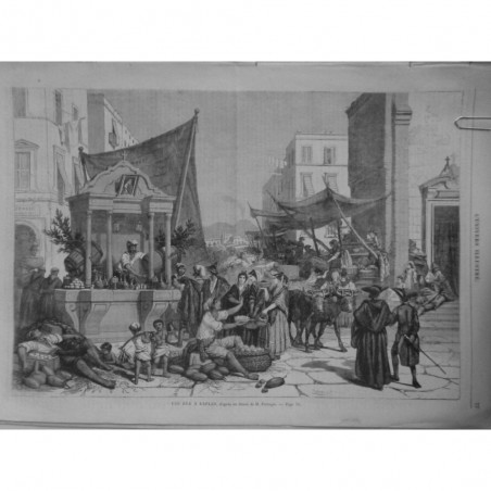 1862 UI RUE NAPLES DESSIN M.FERROGIO