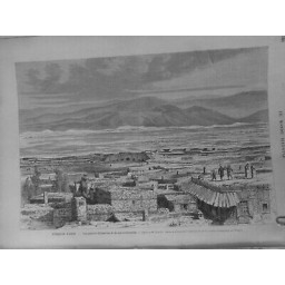 1877 EMPIRE OTTOMAN TURQUIE VUE GENERALE ERZEROUM FORTIFICATIONS DESSIN DEYROLLE