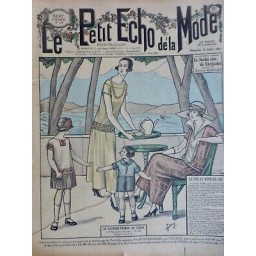 1924 PEM THÉ TERRASSE LAC SERVICE THE VOILIER JEUNE FEMME MODE TOILETTE ENFANT