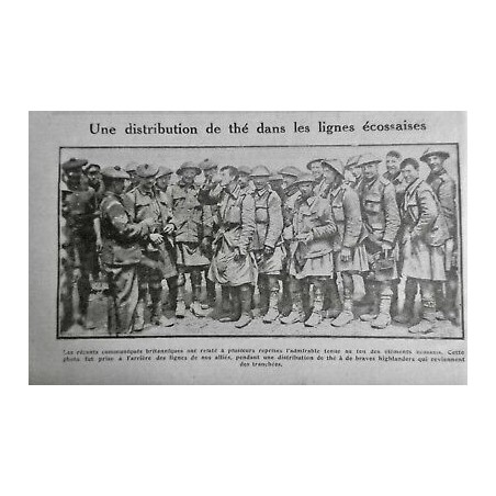 1916 E THE ARMEE HIGHLANDER DISTRIBUTION BOISSON CHAUDE TRANCHEE