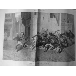 1875 EMPIRE OTTOMAN PATROUILLE TURQUE TABLEAU DECAMPS