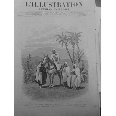 1879 ABD EL KADER EMIR VISITE ECURIE EMPEREUR DAMAS 2 JOURNAUX