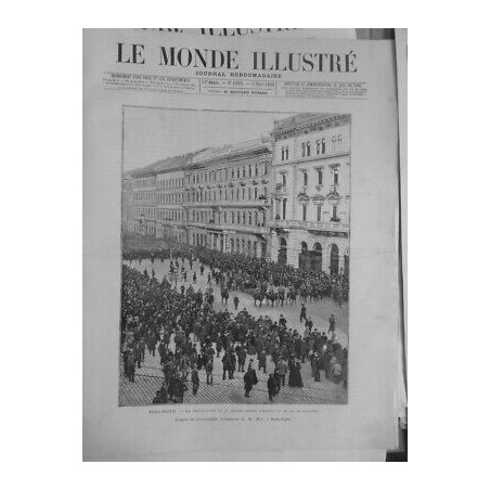 1879 HONGRIE BUDA-PESTH MANIFESTATION CONTRE LOI MILITAIRE PHOTO M.MAY