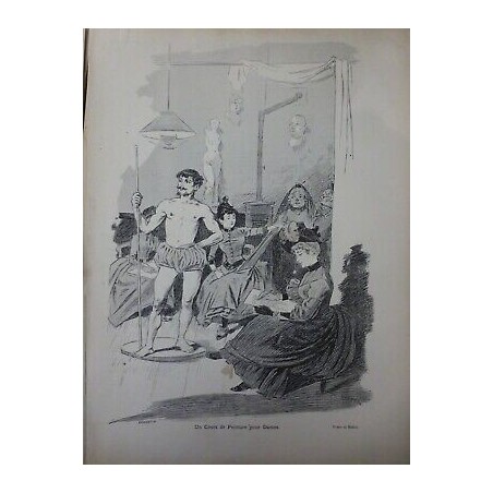 1888 FEMMES COURS PEINTURE DAMES DESSIN ROEDEL