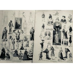 1874 COSTUMES EXPOSITION HISTOIRE 2 JOURNAUX