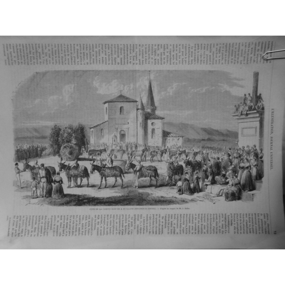 1862 I FETE CARETO RAMADO MAILLANE CROQUIS M.J. SALLES