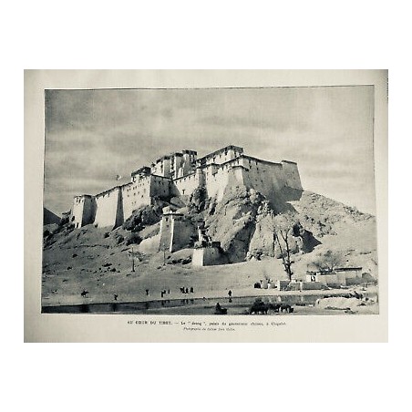 1908 I TIBET DZONG PALAIS GOUVERNEUR CHINOIS CHIGATSÉ FORTERESSE