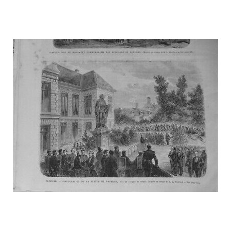 1872 UI PERSONALITE INAUGURATION STATUE RONSARD SQUARE MUSEE CROQUIS M.L.MOULIN