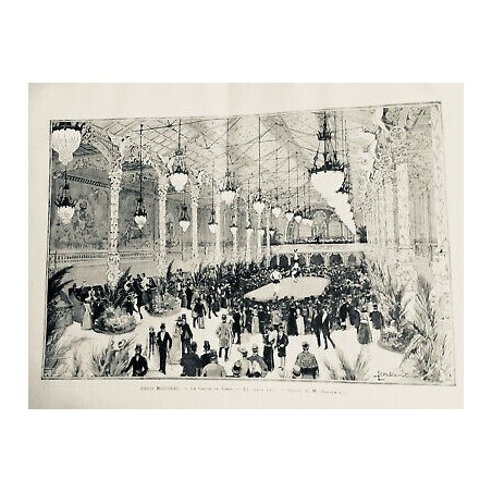 1890 MI ELECTRICITÉ CASINO PARIS GRAND HALL LUSTRE ECLAIRAGE ELECTRIQUE